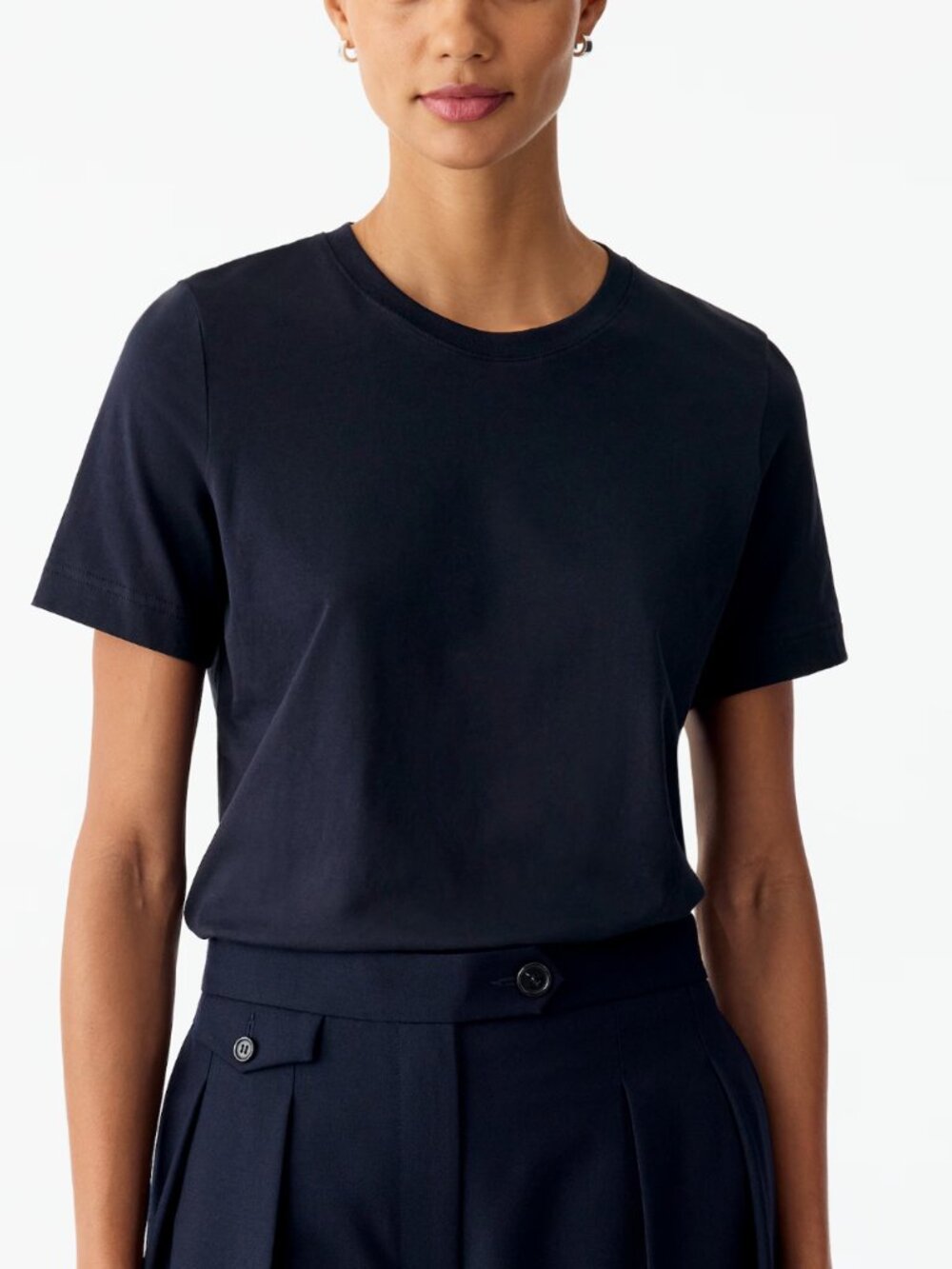 Arket Classic Signature Short-Sleeve T-Shirt Dark Blue Navy Small